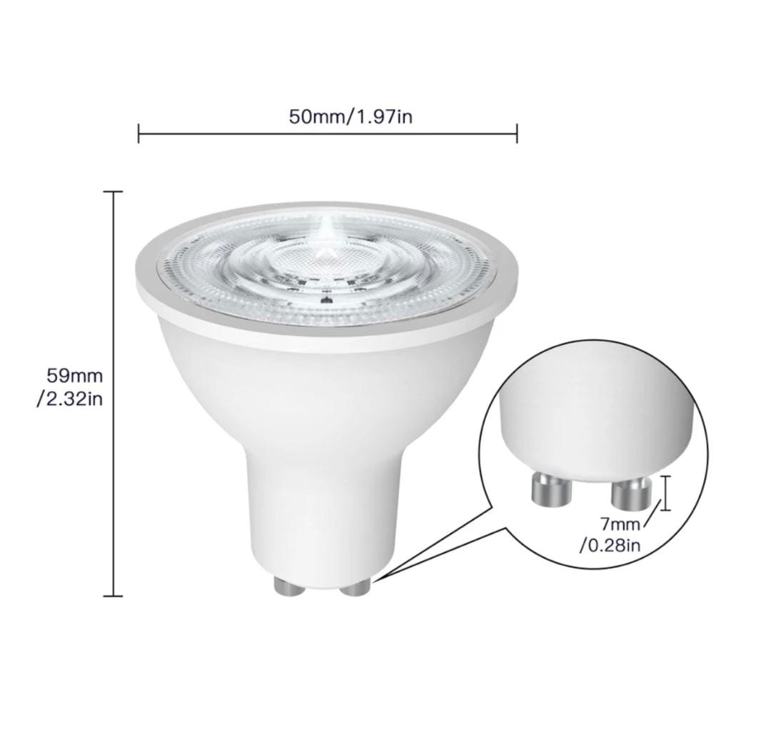 لمبات LED ذكية MOES GU10 WIFI RGB C+W بيضاء قابلة للتعتيم
