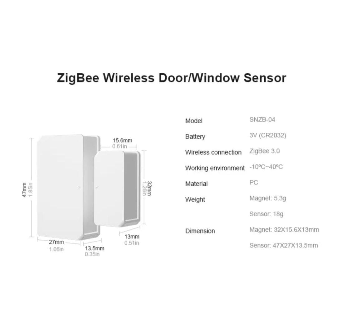 مستشعر الباب والنافذة SONOFF SNZB-04 Zigbee كاشف فتح/إغلاق الباب
