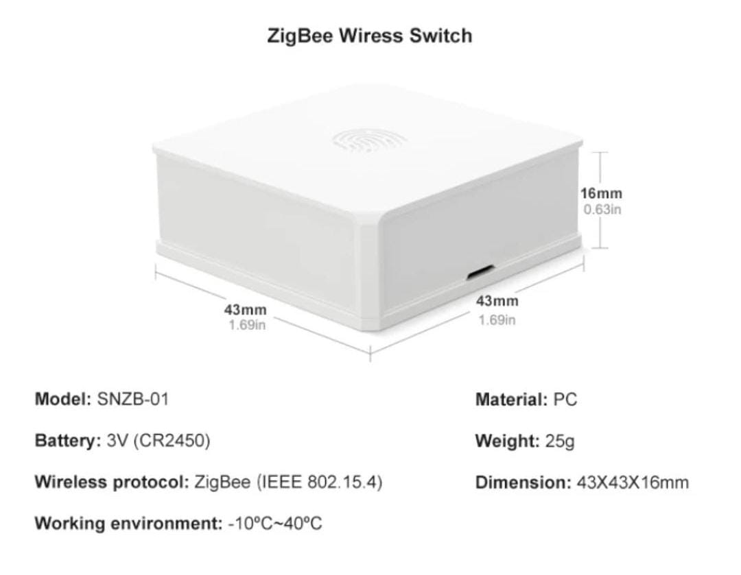 SONOFF SNZB-01 Zigbee Smart Switch Wireless Button Controller ZBBridge Required