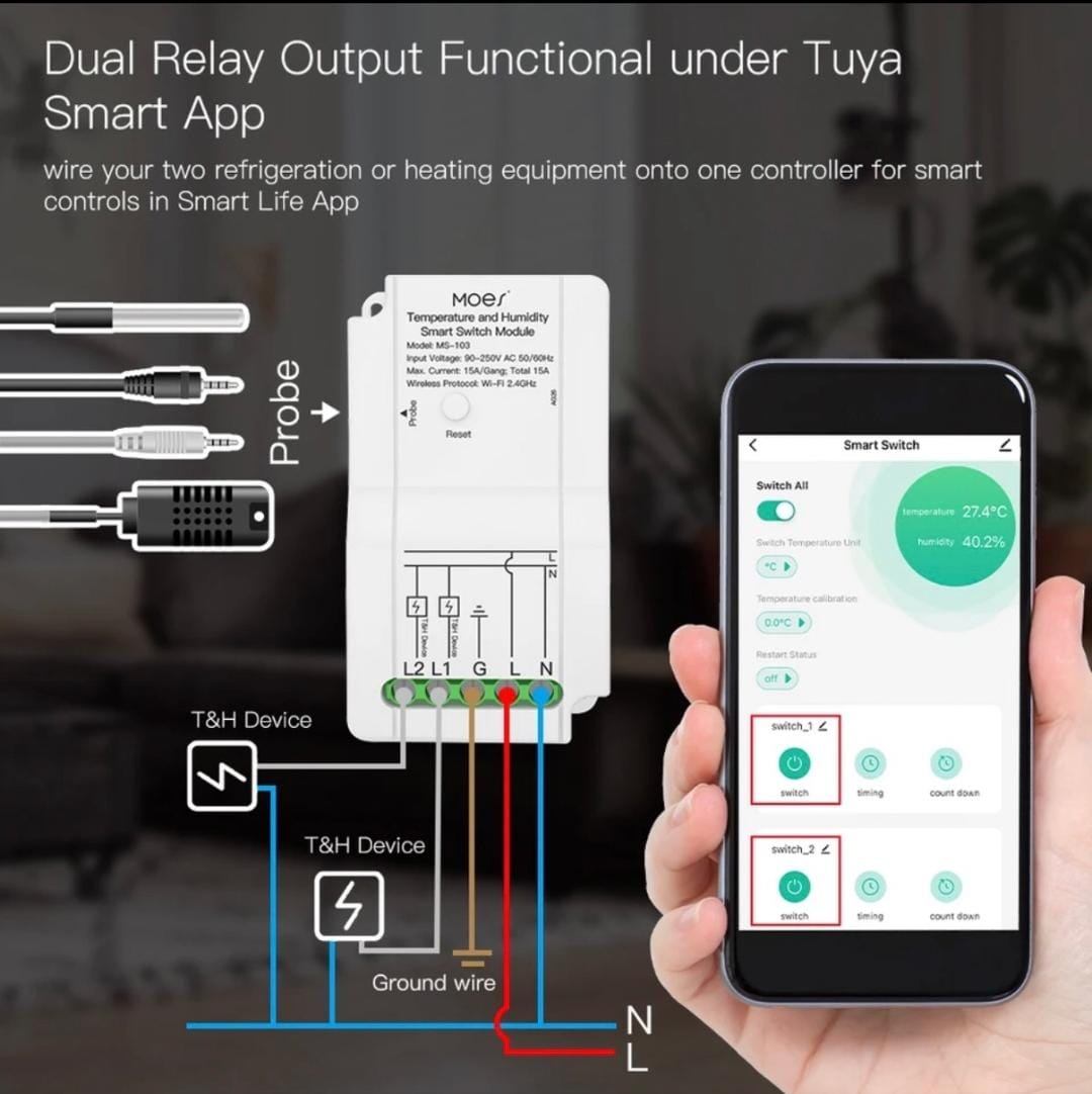 MOES Smart Temperature Humidity Switch