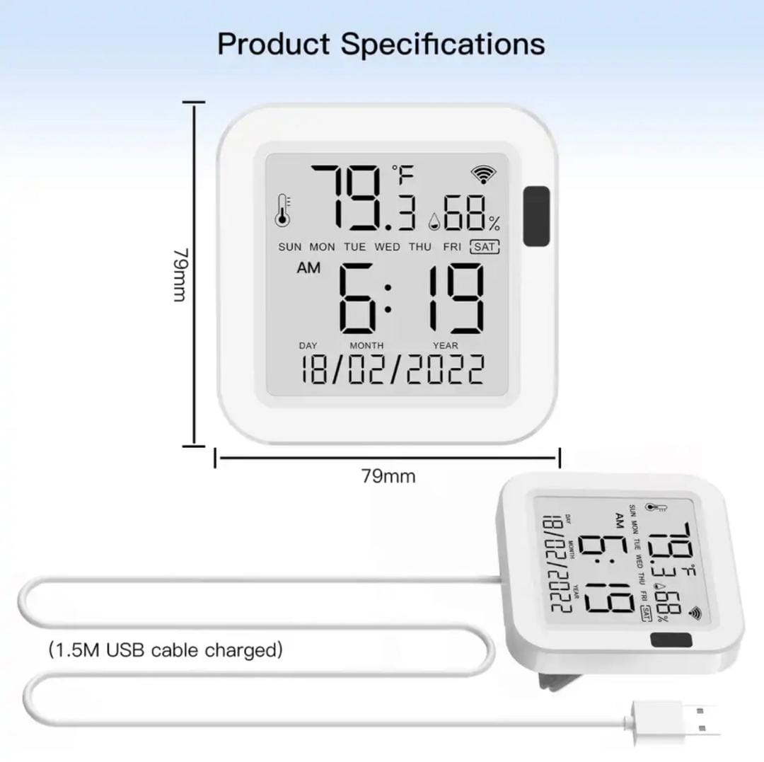MOES WiFi Temperature & Humidity Sensor LCD Screen Infrared Sensing Backlight
