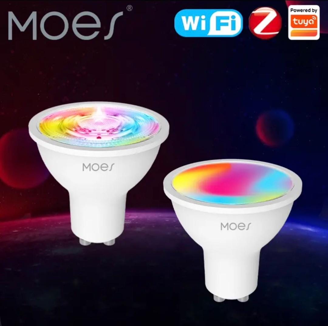 لمبات LED ذكية MOES GU10 WIFI RGB C+W بيضاء قابلة للتعتيم