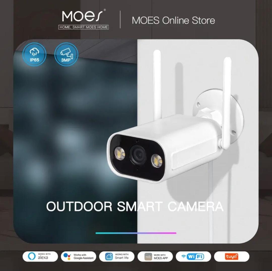 كاميرا خارجية ذكية بتقنية WiFi من MOES بدقة عالية 3 ميجا بكسل