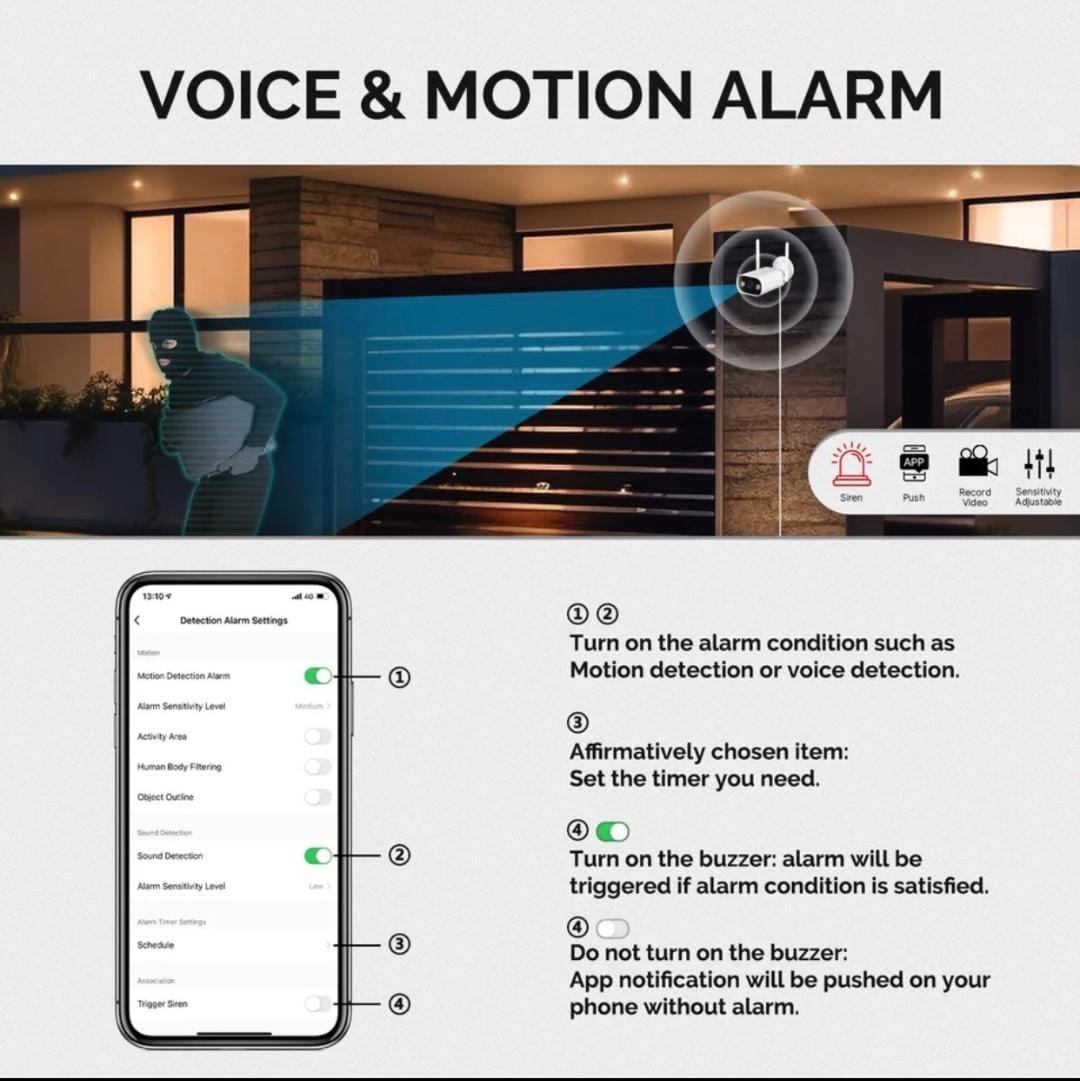 كاميرا خارجية ذكية بتقنية WiFi من MOES بدقة عالية 3 ميجا بكسل