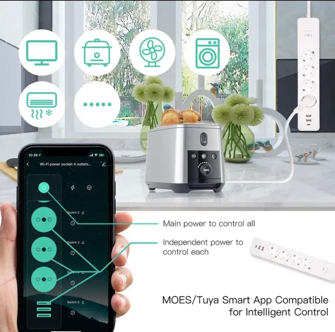 MOES WiFi EU Tuya Smart Power Strip