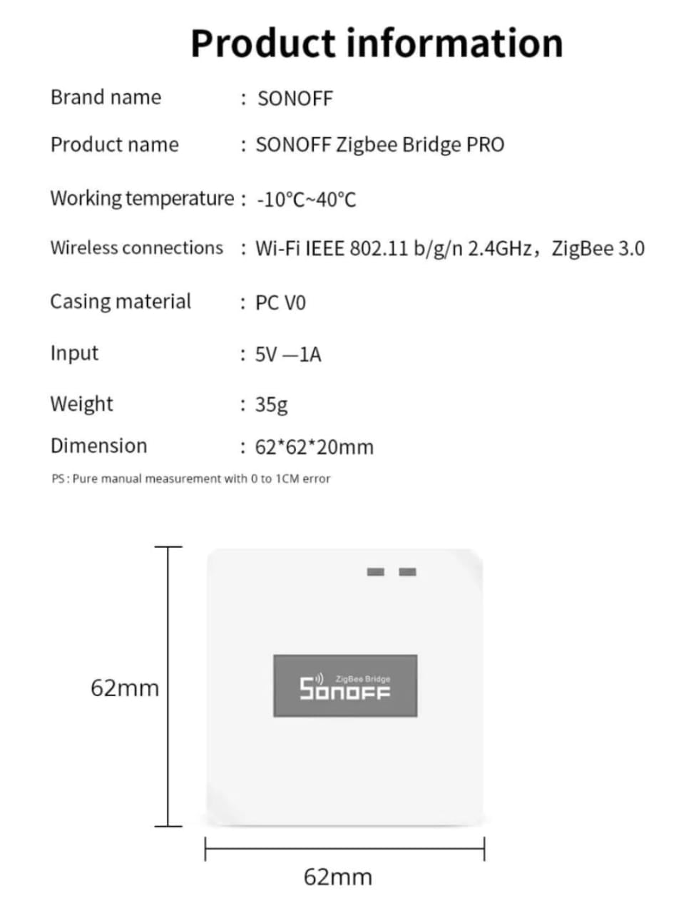 SONOFF ZB Bridge-P Zigbee 3.0 Bridge PRO