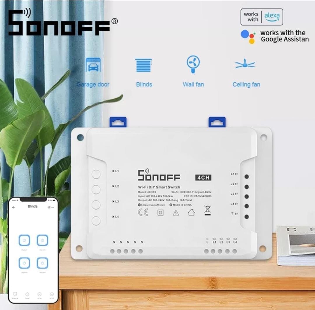 مفتاح SONOFF 4CHR3/4CH Pro R3 الذكي رباعي الاتجاهات RF