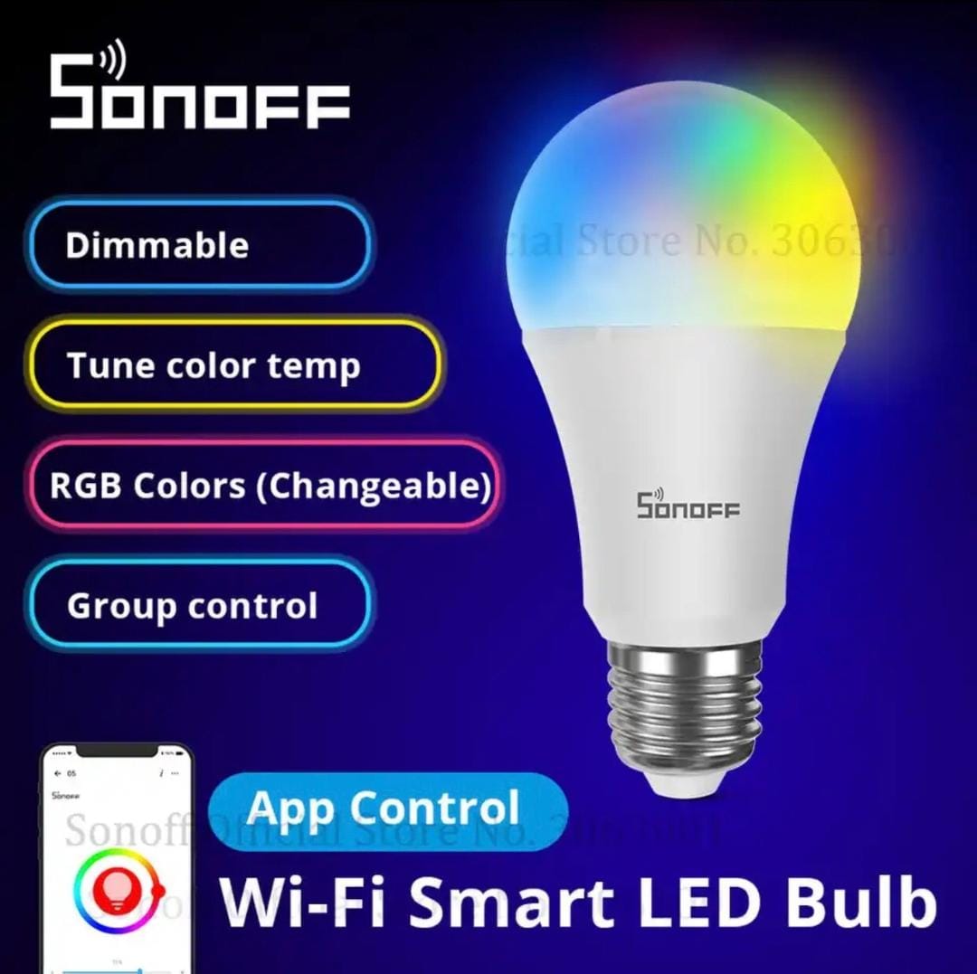 مصباح SONOFF B05-B-A60 الذكي بتقنية واي فاي RGB E27 قابل للتعتيم