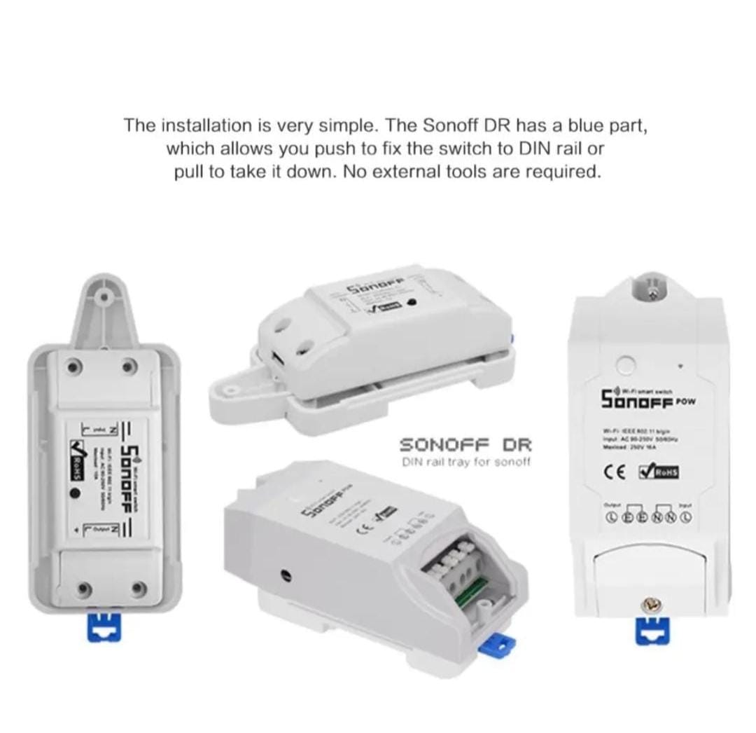 حامل علبة السكك الحديدية DR DIN من SONOFF لمفتاح ذكي Basic/RF/Pow/TH 10/16/Dual Wifi