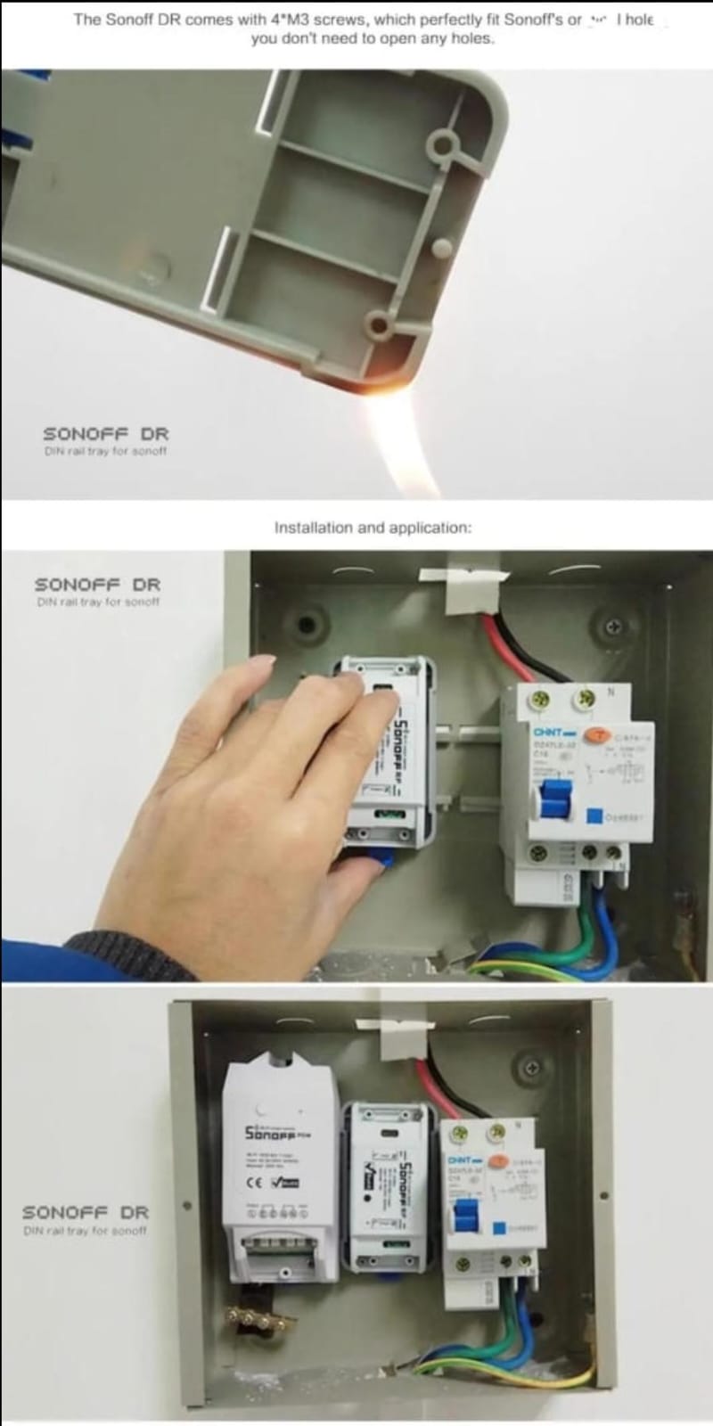 حامل علبة السكك الحديدية DR DIN من SONOFF لمفتاح ذكي Basic/RF/Pow/TH 10/16/Dual Wifi
