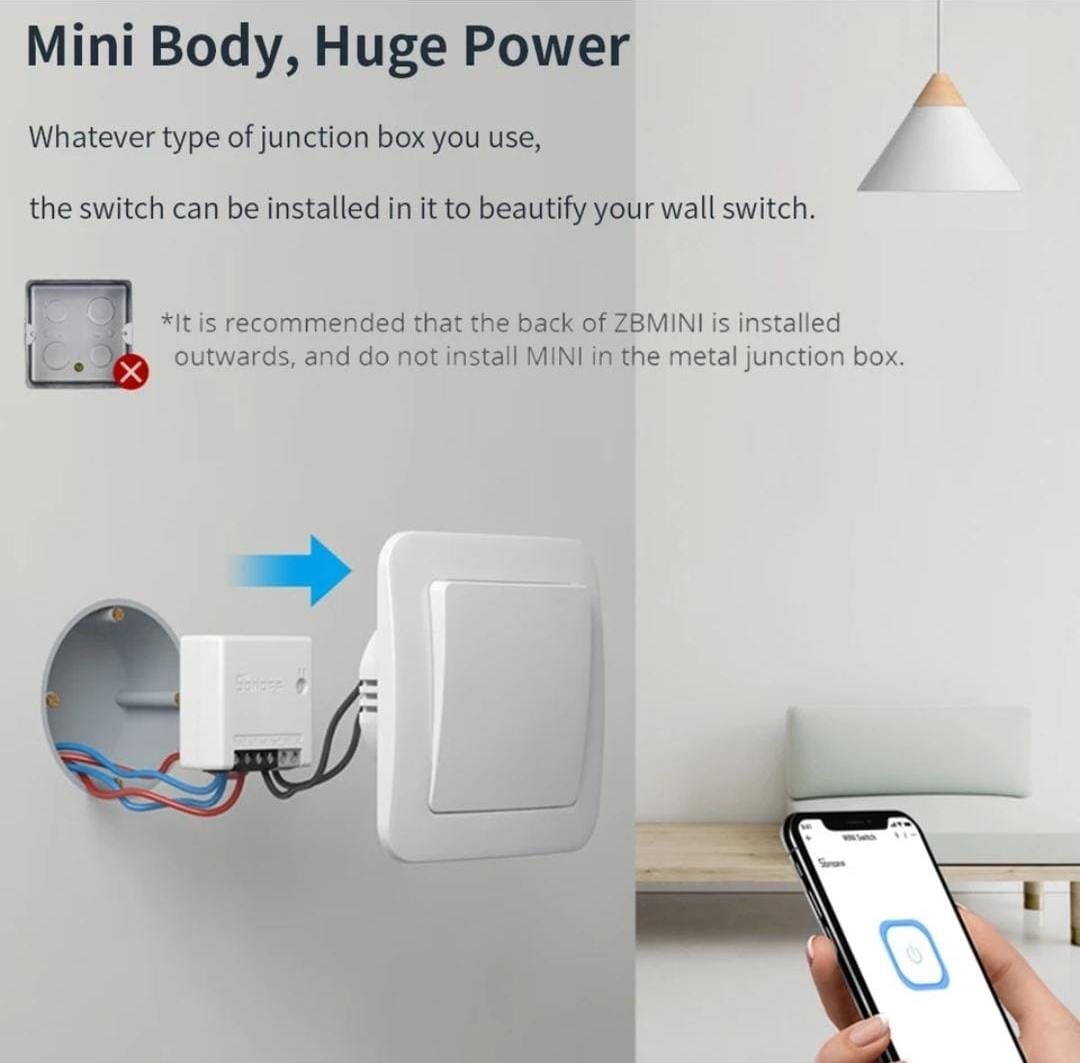 وحدة مفتاح الإضاءة الذكية ثنائية الاتجاه SONOFF ZB MINI Zigbee