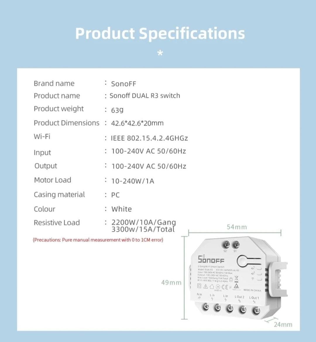 SONOFF Dual R3 Switch Dual Relay