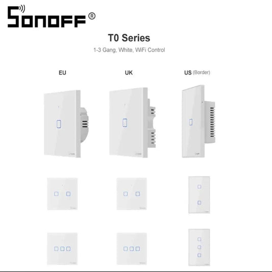مفتاح إضاءة الحائط SONOFF T0 EU/UK/US 1/2/3 Gang