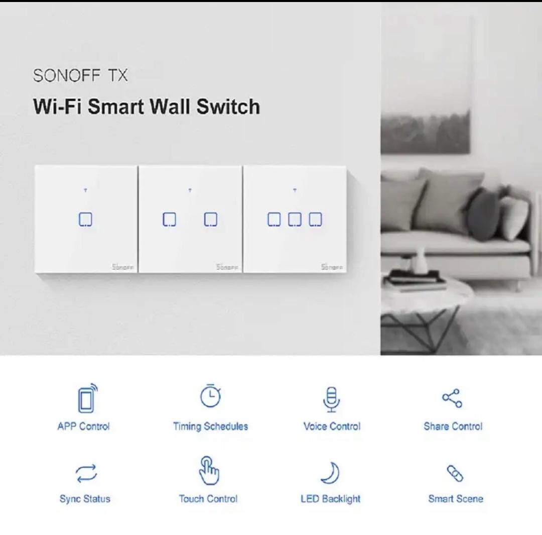 SONOFF T0 EU/UK/US 1/2/3 Gang Wall Light Switch